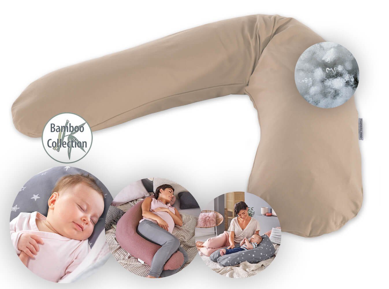 Theraline Stillkissen Das Original 190 cm mit Polyester Hohlfaser