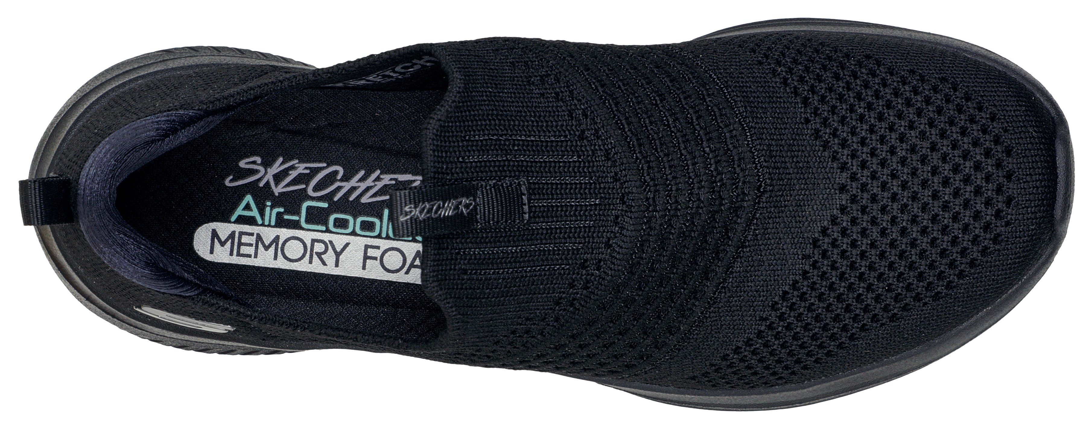 FLEX CHARM Fersenpart gepolstertem Sneaker Slip-On 3.0 CLASSY ULTRA Skechers schwarz mit