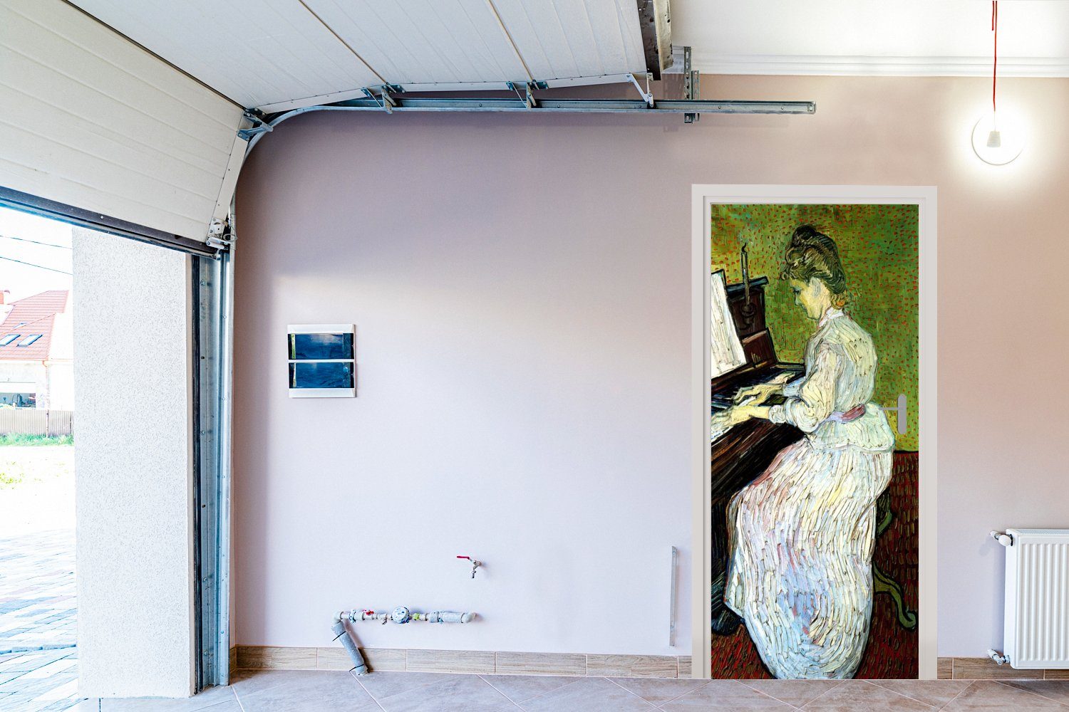 MuchoWow Türtapete Fototapete (1 Vincent Türaufkleber, Klavier van Matt, Gogh, Gachet bedruckt, St), Tür, für - Marguerite 75x205 cm am