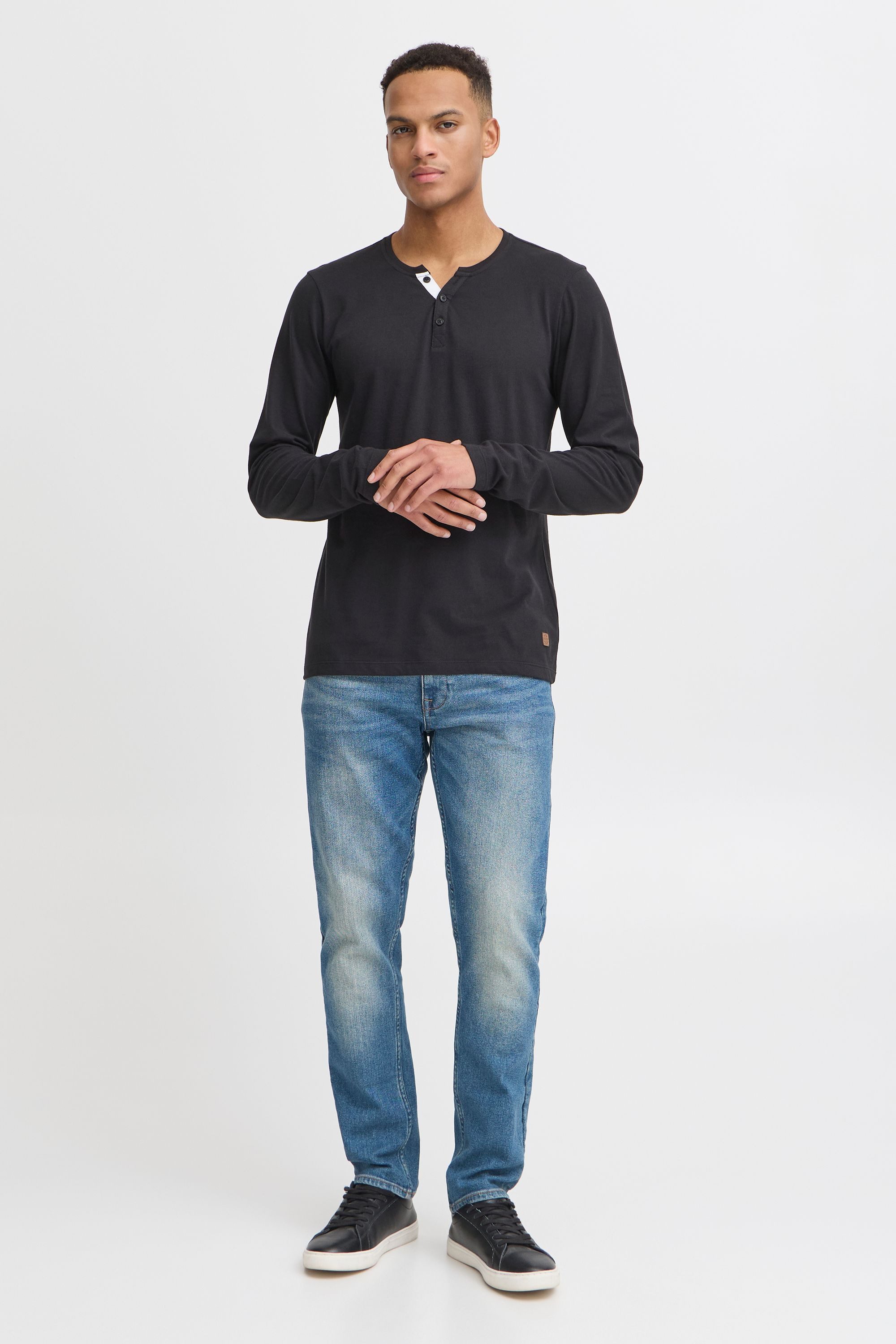Blend Langarmshirt BHHollie (2-tlg) 2er Pack Klassisches Grandad-Longsleeve
