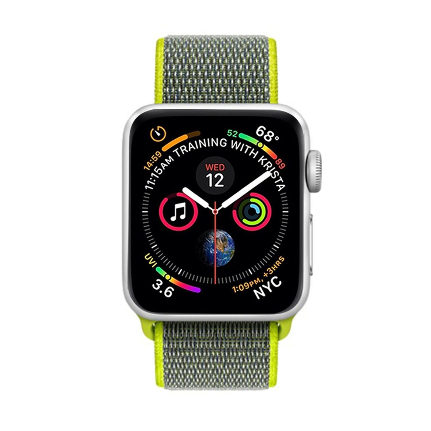 König Design Armband / Smartwatch-Armband Nylon Arm Grün mm mm, Band 40 38 Loop Sport 41 mm 