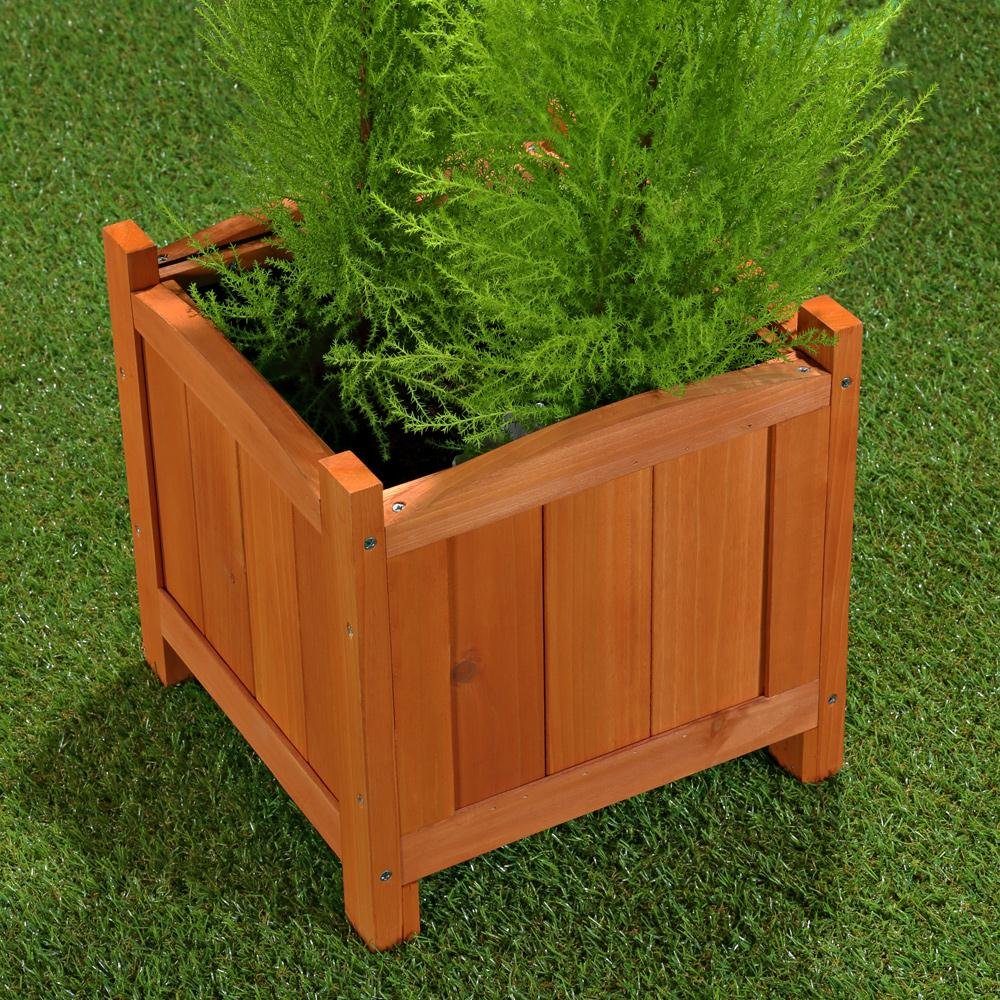 Mucola Pflanzkübel Blumentopf Blumenständer Blumenkasten eckig Deko Pflanztrog Holz (Stück, 1 St., Blumenständer), Fichtenholz