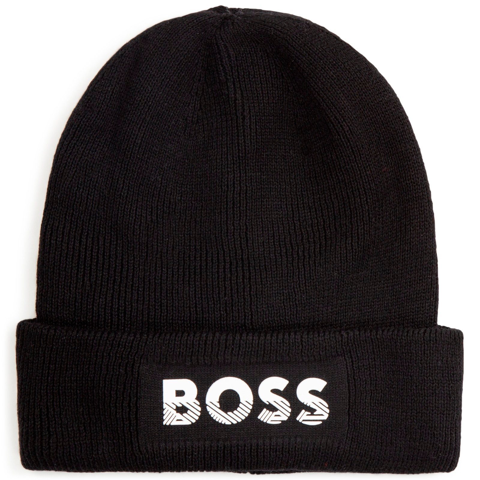 Strickmütze BOSS KIDSWEAR Mütze schwarz Logo
