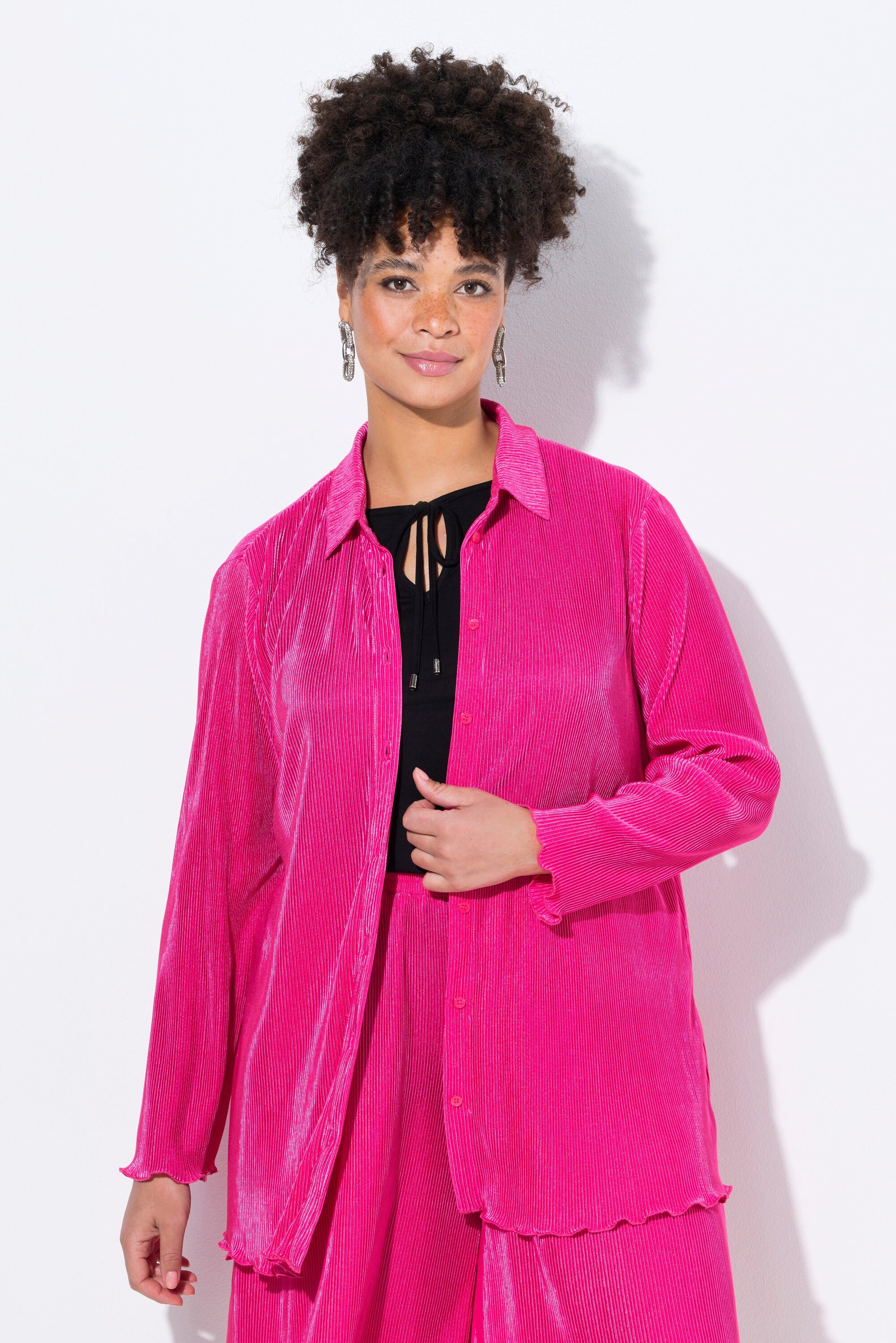 MIAMODA Longbluse Plissee-Bluse A-Linie weiter Langarm günstig online kaufen