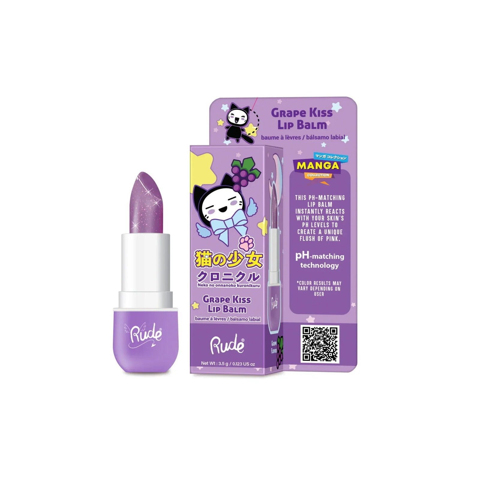 RUDE Lippenpflegemittel Rude Cosmetics, Grape Kiss, feuchtigkeitsspendender Lippenbalsam