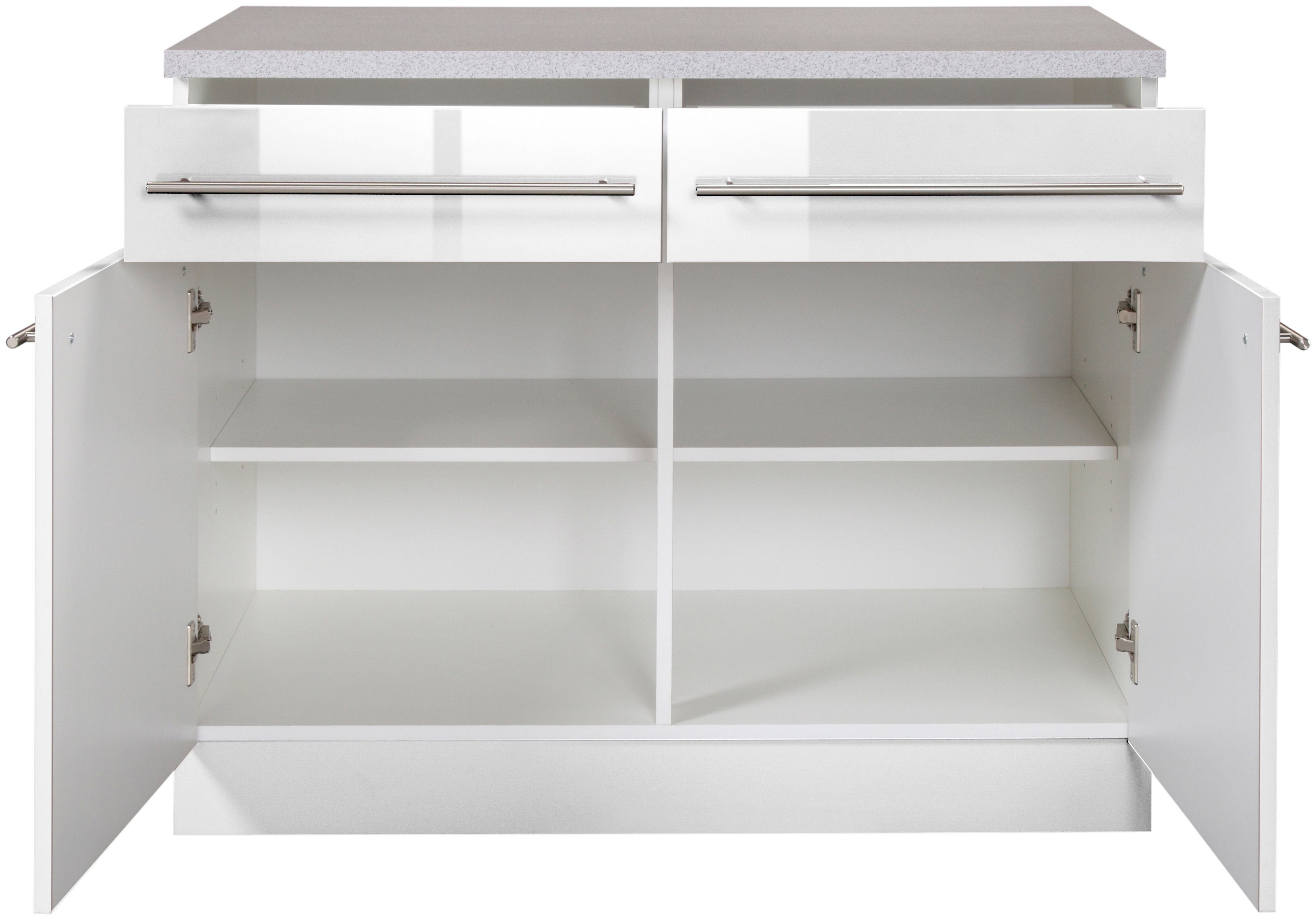 wiho Küchen Unterschrank Chicago 100 cm breit, 2 Schubkästen und 2 Türen, für viel Stauraum – Bild 3 von 5