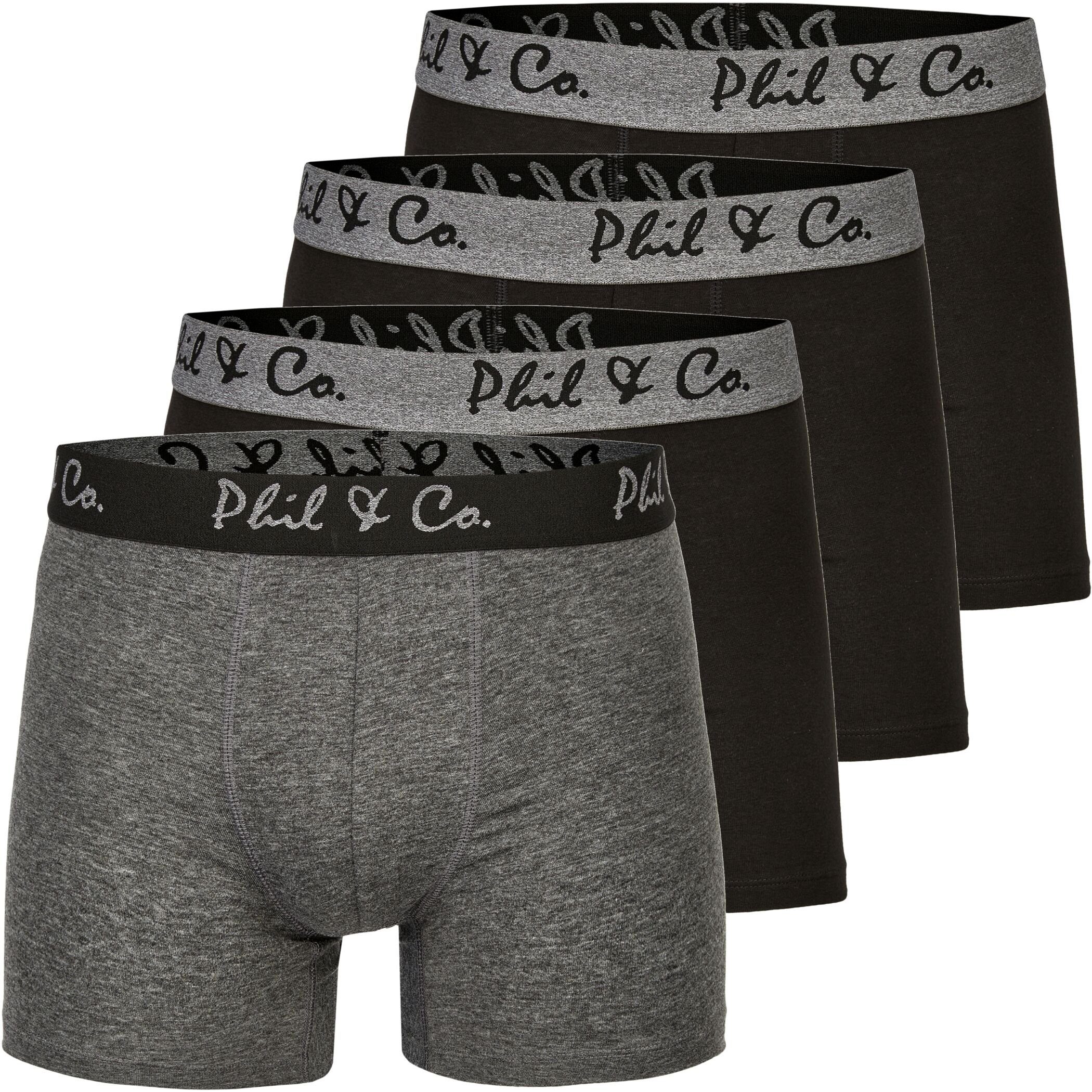 Phil & Co. Boxershorts 4er Pack Phil & Co Berlin Jersey Boxershorts Trunk Short Pant FARBWAHL (1-St) DESIGN 03