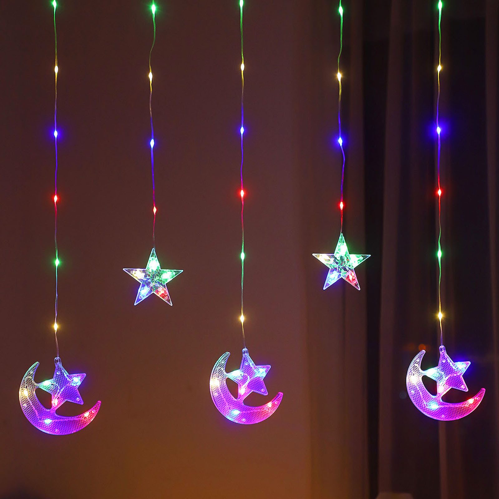 Qualra LED-Lichtervorhang Lichter Vorhang Innen 82LEDs Lichterkette Batteri günstig online kaufen