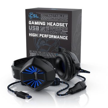 CSL Gaming-Headset (USB "GHS-102" mit Mikrofon - Kopfhörer für PC, PS4/4 Pro)