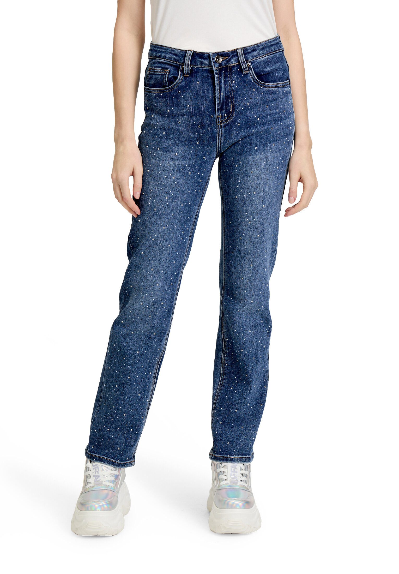 Cartoon Regular-fit-Jeans Damen mit Strass