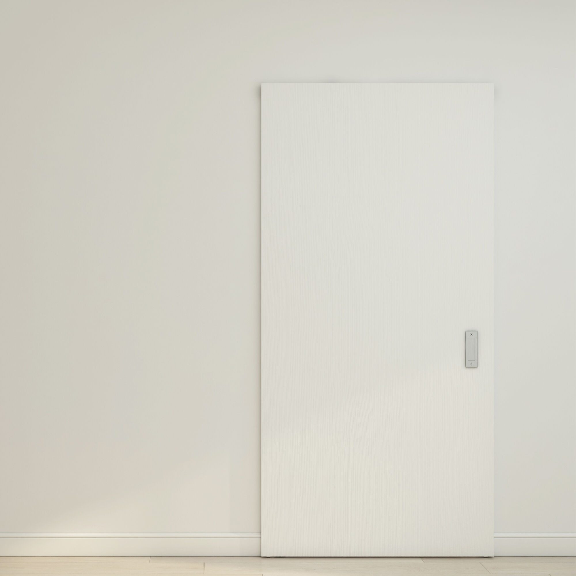 inova wohnen Schiebetür Holzschiebetür 103 x 210 cm (Komplett-Set), Weiß, Komplettset mit unsichtbarer Laufschiene und Softclose