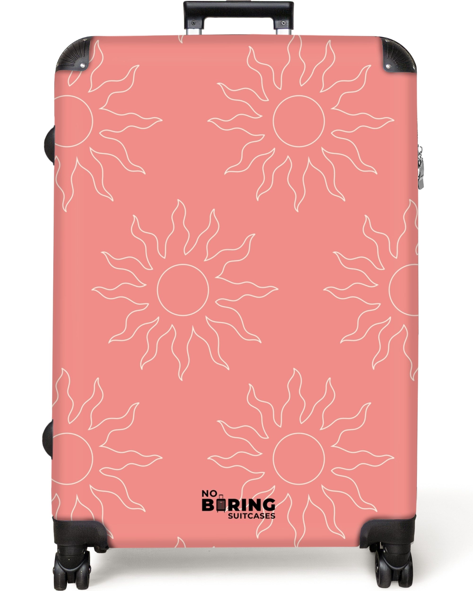 NoBoringSuitcases.com© Hartschalen-Trolley Rosa Sonnenmuster 77 cm günstig online kaufen