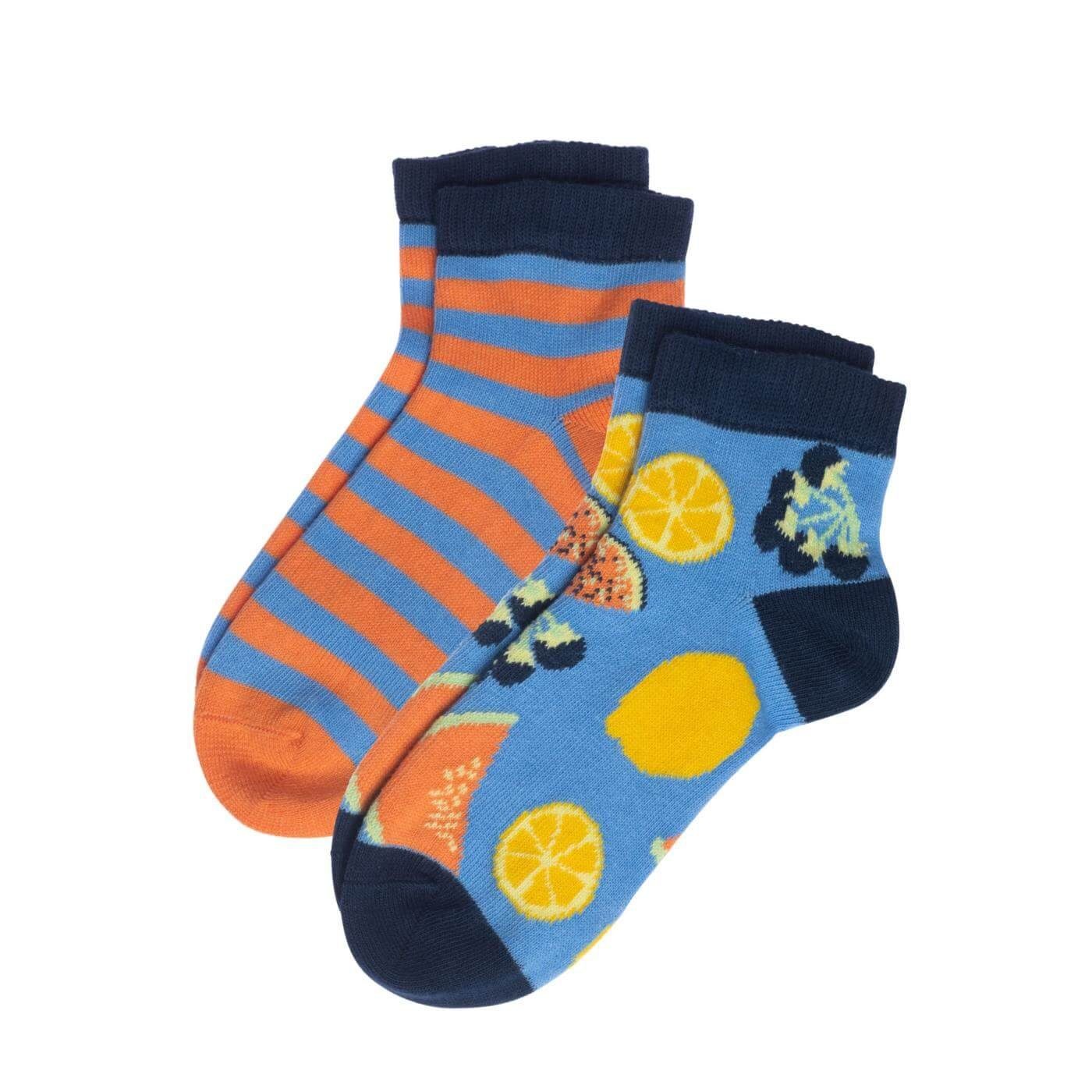 LIVING CRAFTS Socken AGAVE Lustige Sneaker-Socken für Kinder Delicious Fruits