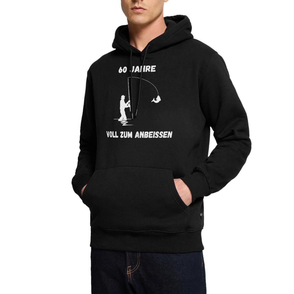 Spreadshirt Hoodie 60ster Geburtstag, Angler, Zum Anbeißen Herren Premium Hoodie (1-tlg)