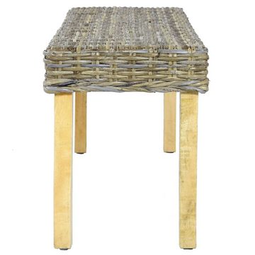 furnicato Essbank Sitzbank 110 cm Natur Kubu-Rattan und Massivholz Mango