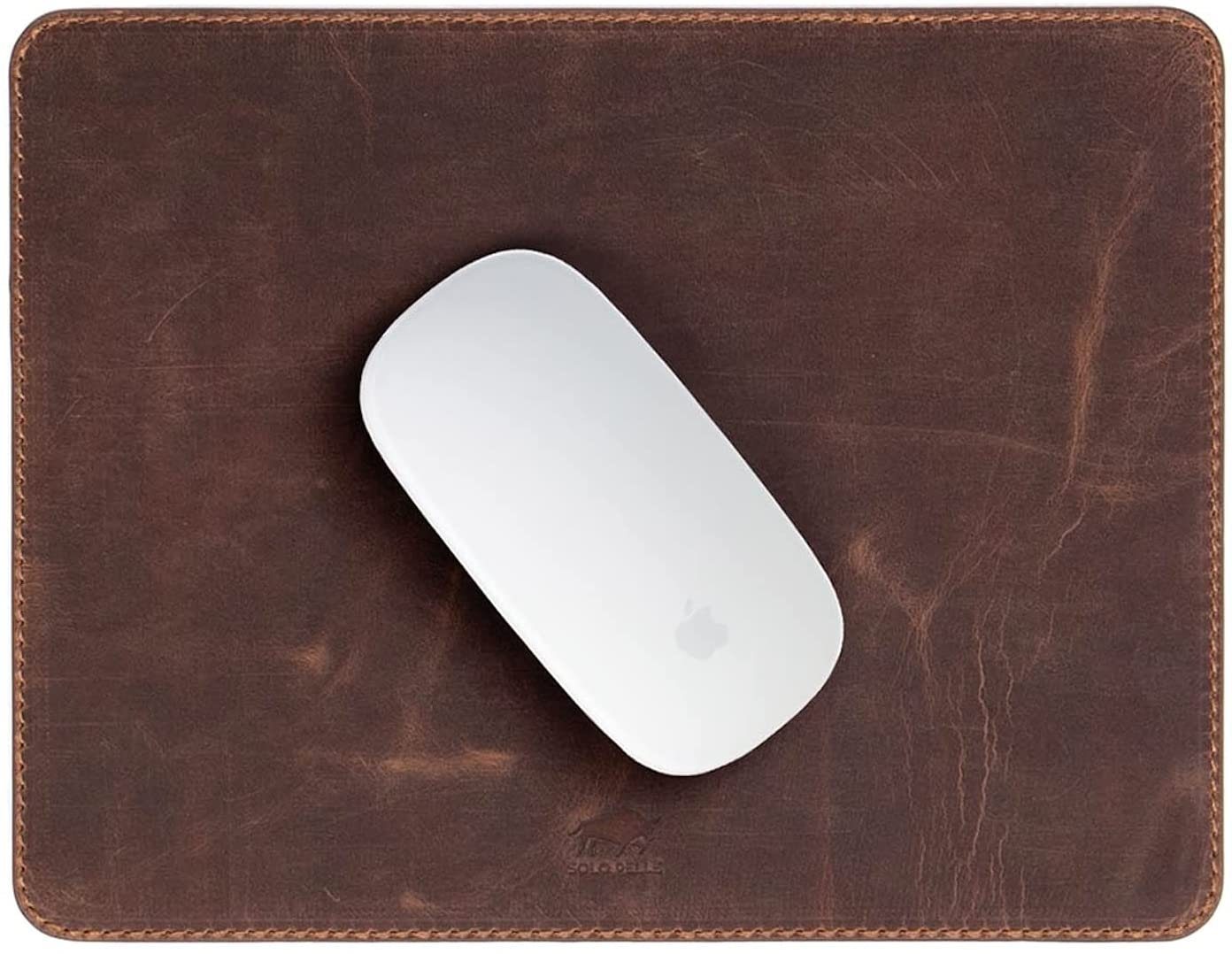 Solo Pelle Geldbörse Hochwertiges Leder Mousepad 26x20 cm - Mauspad aus echtem Leder, Mauspad aus echtem europäischem Leder