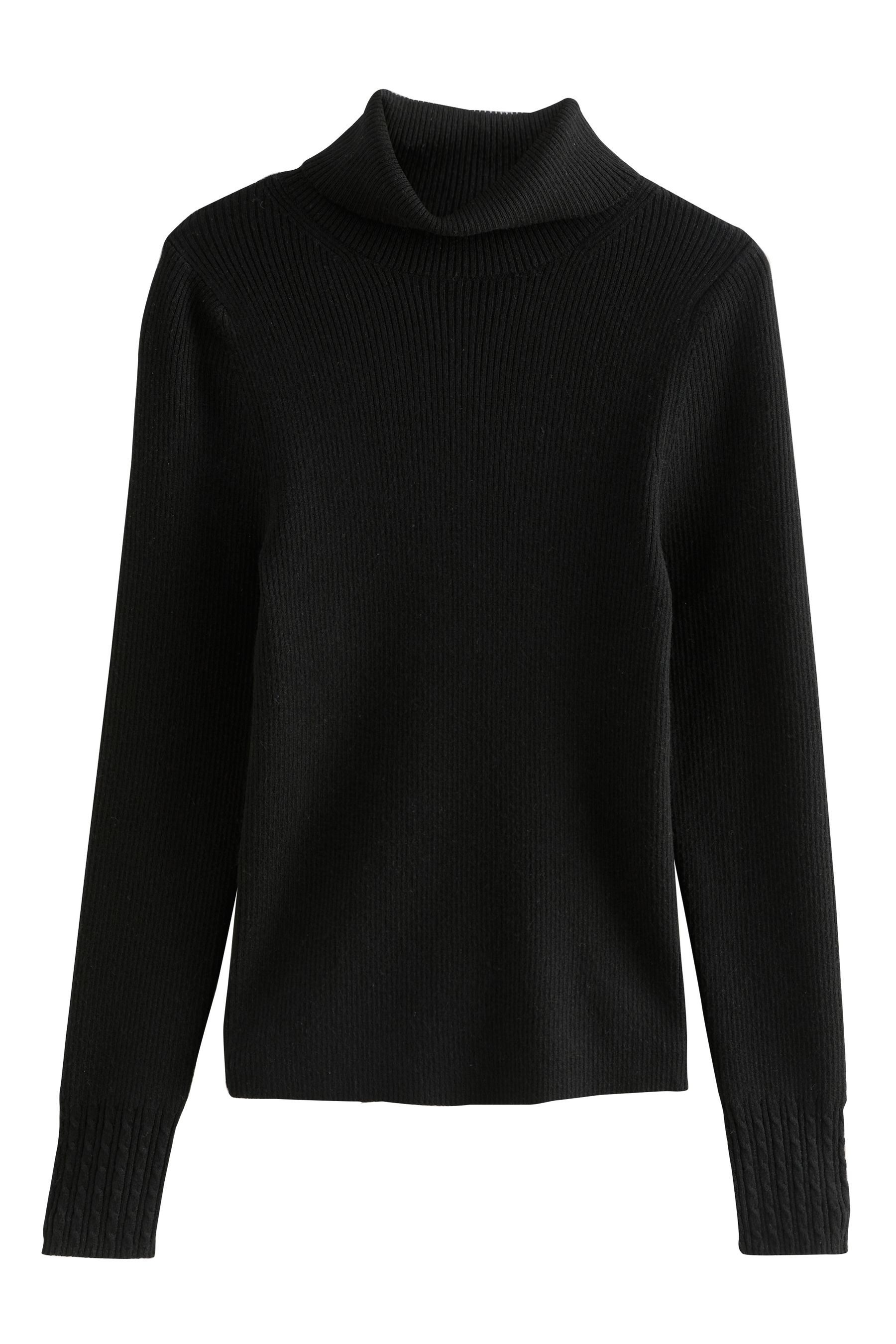 Next Strickpullover Gerippter Rollkragenpullover mit Wollanteil (1-tlg) günstig online kaufen