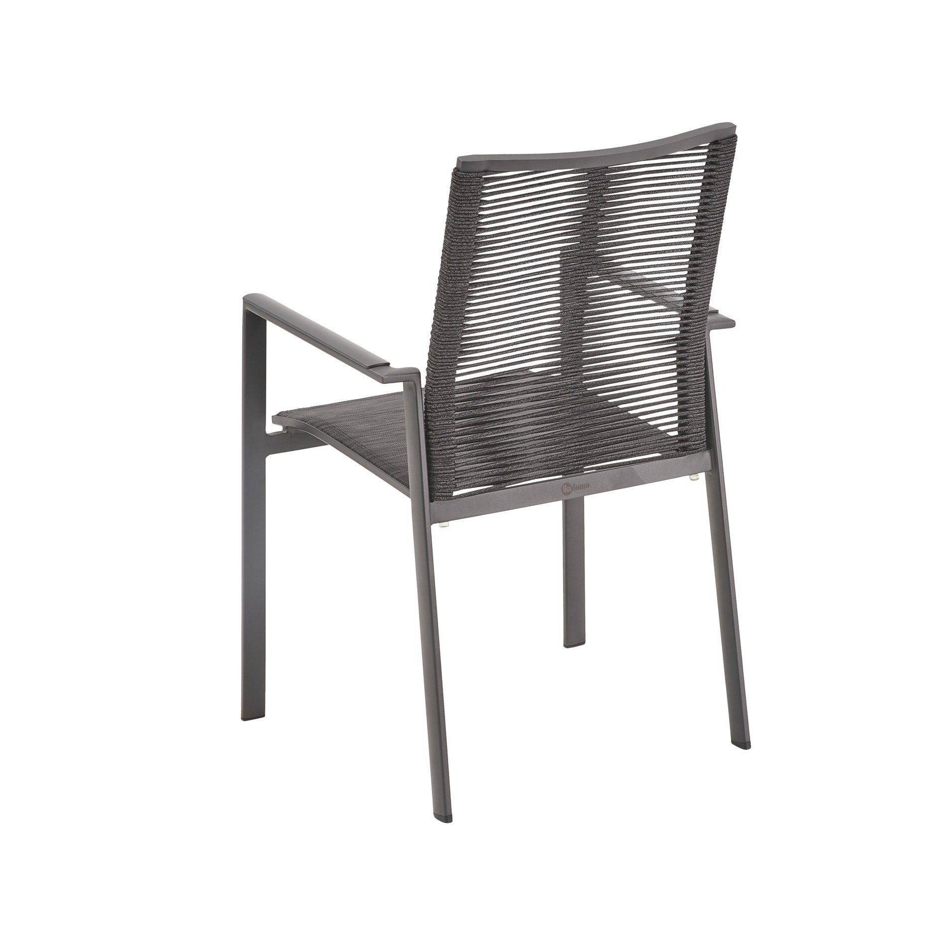 Liadomo Gartenstuhl Limbadi Stapelstuhl, Gartensessel, Outdoor-Stuhl für Terrasse & Balkon (pflegeleicht, 1 St), stapelbar, Armlehnen Alu anthrazit, Rope & Textilgewebe