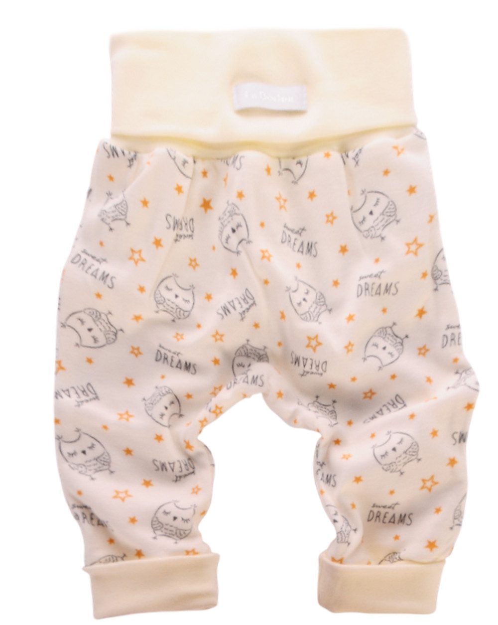 La Bortini Schlupfhose Baby Hose für Neugeborene und Frühchen in creme gemustert aus Baumwolle, 44 46 48 50 56 62 68