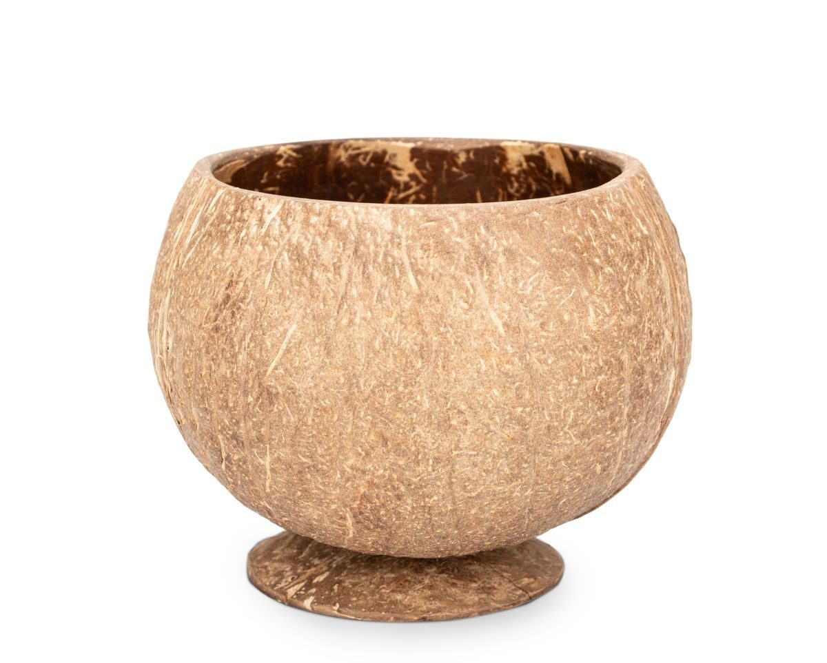 NaDeco Bastelnaturmaterial Kokosnuss Cocktail Becher mit Fuß, Größe ca. 10x10cm Hawaii Becher