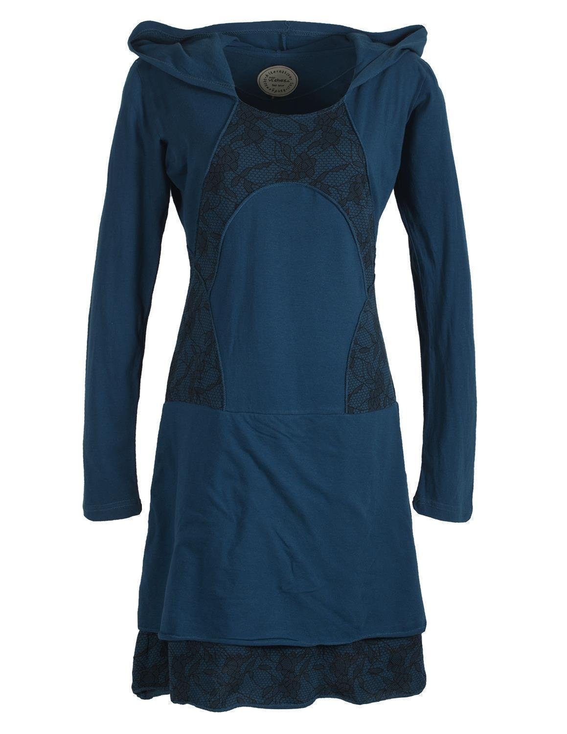 Vishes Jerseykleid Langarm Lagenlookkleid mit Zipfelkapuze günstig online kaufen