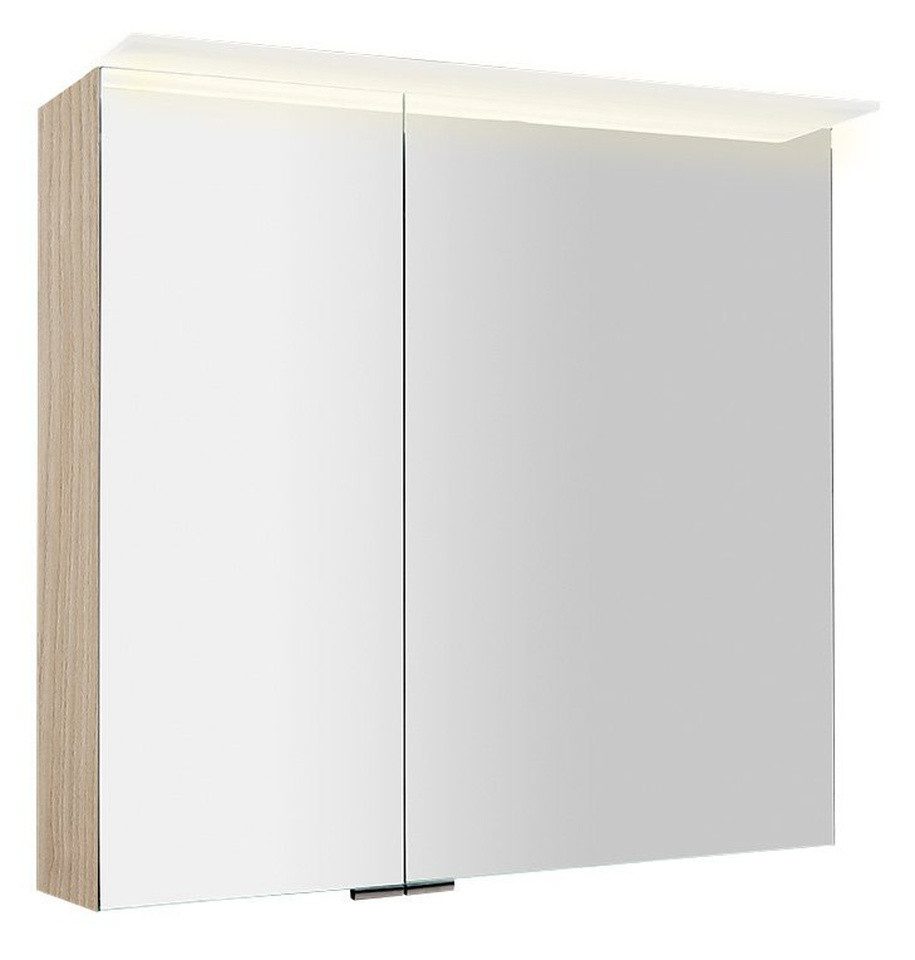 Sapho Spiegelschrank LINEX Spiegelschrank mit LED Beleuchtung, 80x70x15cm, Ulme Bardini Sapho-LX080-0013