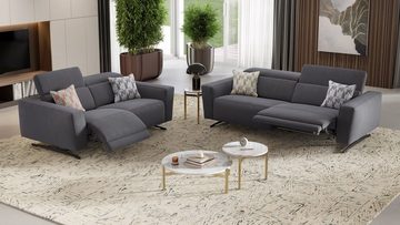 Sofanella 2-Sitzer Sofanella Stoffgarnitur ALESSO 2-Sitzer Couch Relaxsofa in Creme