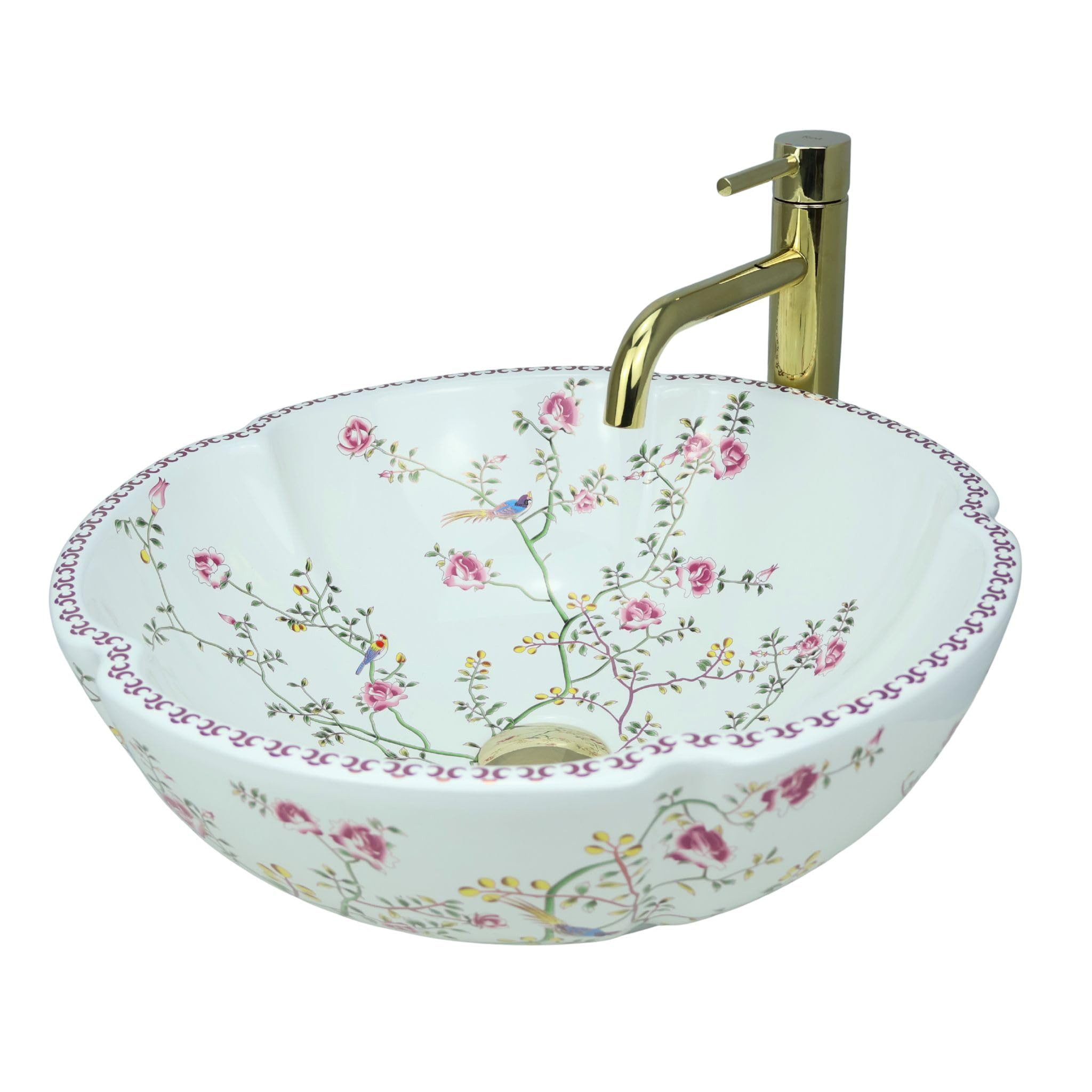 GTM Design Aufsatzwaschbecken Glanz - Modern Waschbecken ohne Hahnloch - Elegant Oval