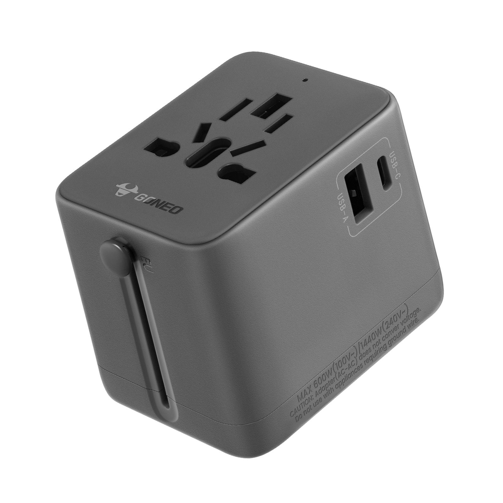 GONEO Reisestecker adapter weltweit, Universal Reiseadapter AC Buchse, USB A, USB C, Typ A Buchse zu US Plug(Typ A), UK Plug (Typ G), EU Plug (Typ C), AUS Plug (Typ I), Automatische Rückstellung-Keine Sicherung erforderlich, Travel Адаптери