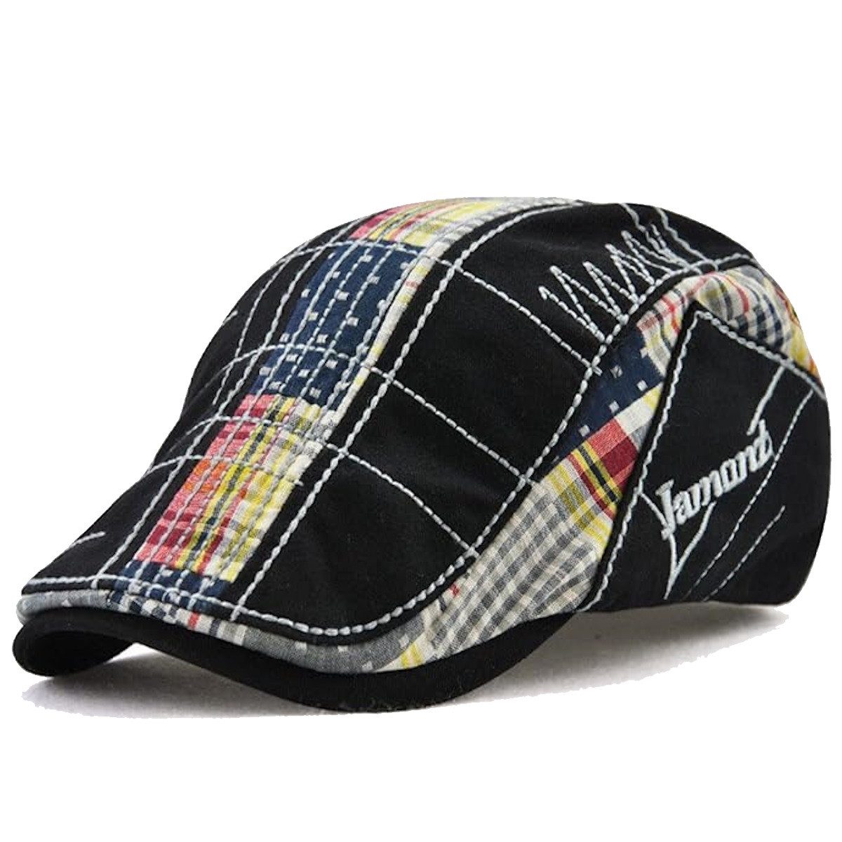 Sporty Flat Cap Gatsby Retro Patch II Schirmmütze mit Schirm Schiebermütze