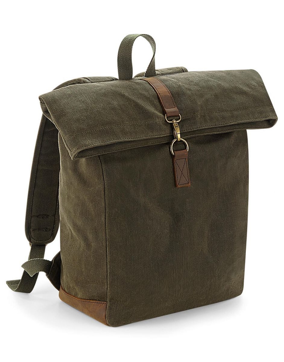 Quadra Freizeitrucksack Rucksack Heritage Waxed Canvas, 53 x 31 x 14 cm