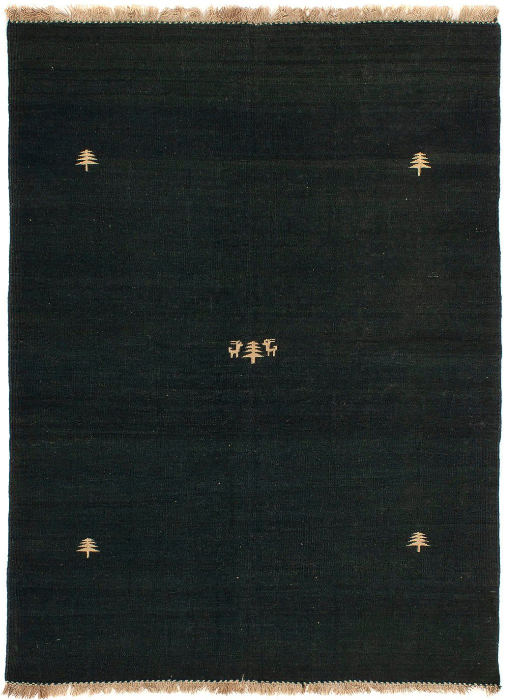 150 x mm, - - Einzelstück dunkelblau, - cm Kelim morgenland, 6 Höhe: Oriental rechteckig, 200 Wollteppich Wohnzimmer,