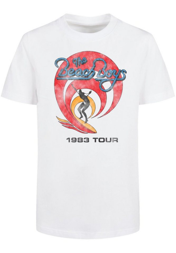 F4NT4STIC T-Shirt The Beach Boys- Surfer '83 Vintage Print, Regular Fit und  mit gerippten Rundhalsausschnitt