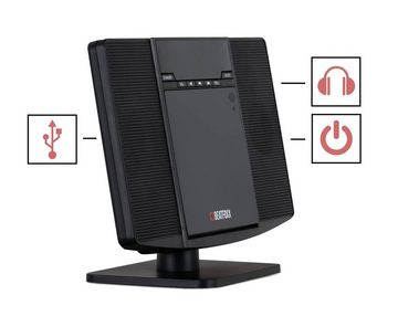 Beatfoxx MCD-60 Vertikal Stereoanlage (UKW/MW-Radio, 6,00 W, Microanlage mit CD/MP3-Player, USB-Slot und Bluetooth)
