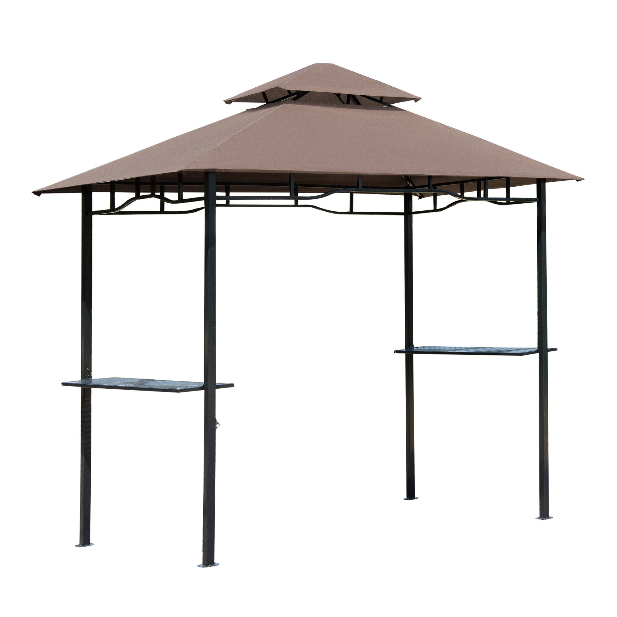 Outsunny Grillpavillon Balkonpavillon mit Ablagen Flammhemmendes günstig online kaufen