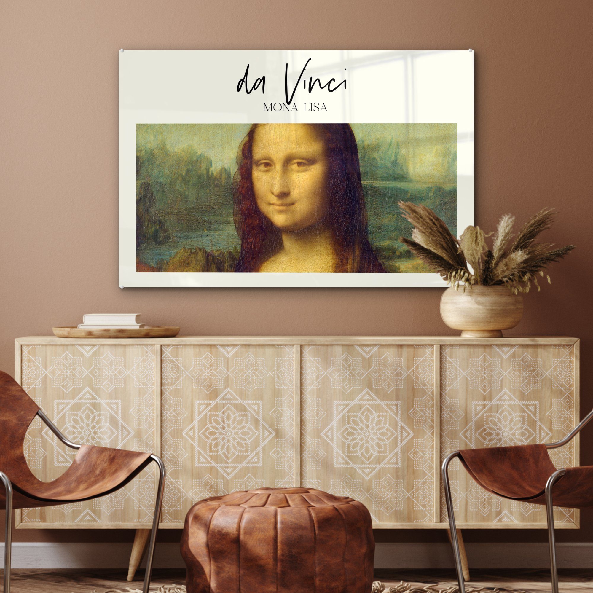 MuchoWow Acrylglasbild Mona Acrylglasbilder Schlafzimmer Kunst, St), Da Wohnzimmer & Lisa Vinci - (1 