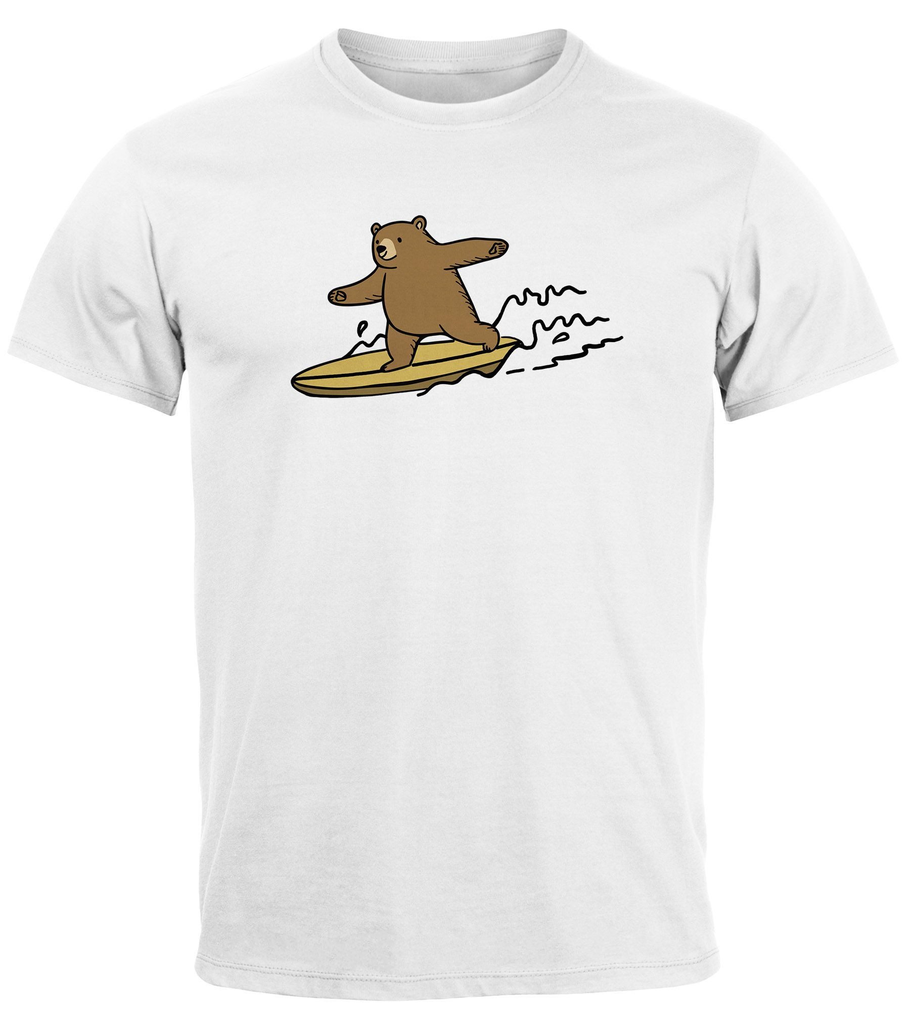Neverless Print-Shirt Herren T-Shirt Bär Print günstig online kaufen