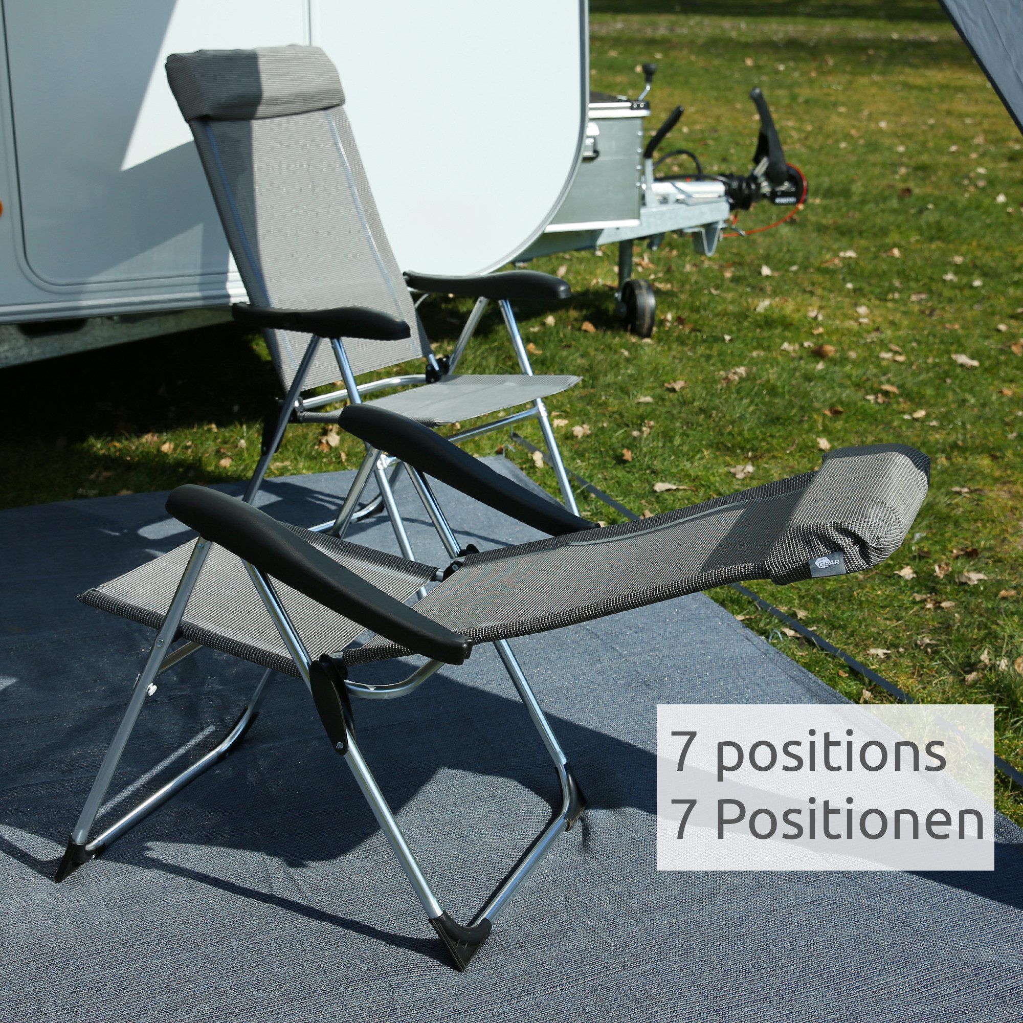 yourGEAR Klappstuhl your GEAR Novara Set 2 Hochlehner Aluminium Campingstühle Textilene