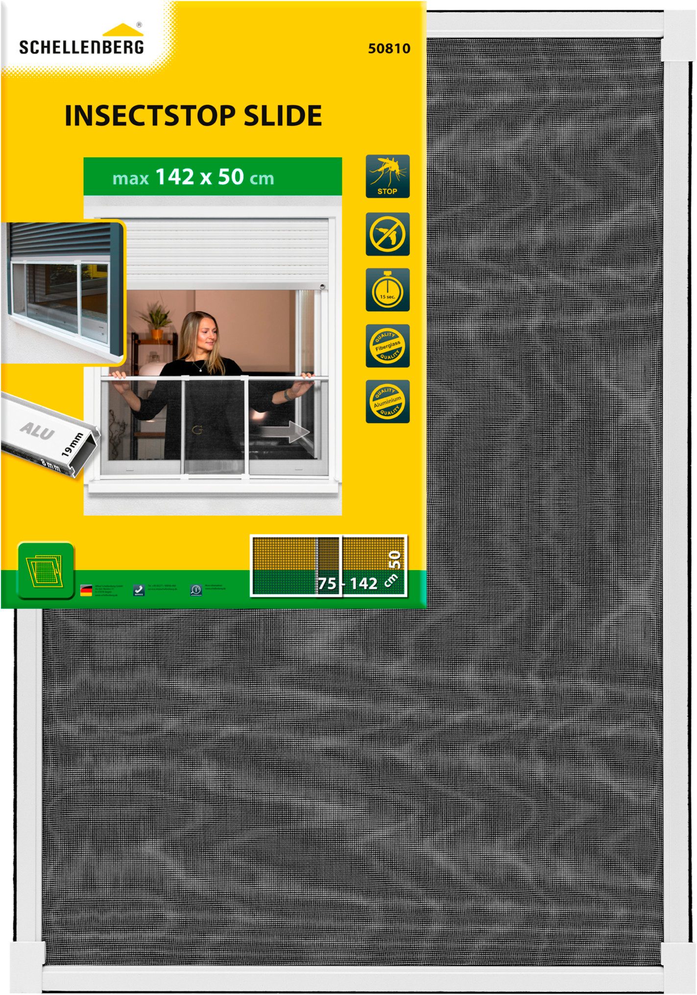 SCHELLENBERG Insektenschutz-Fensterrahmen ausziehbares Fliegengitter Schieb günstig online kaufen