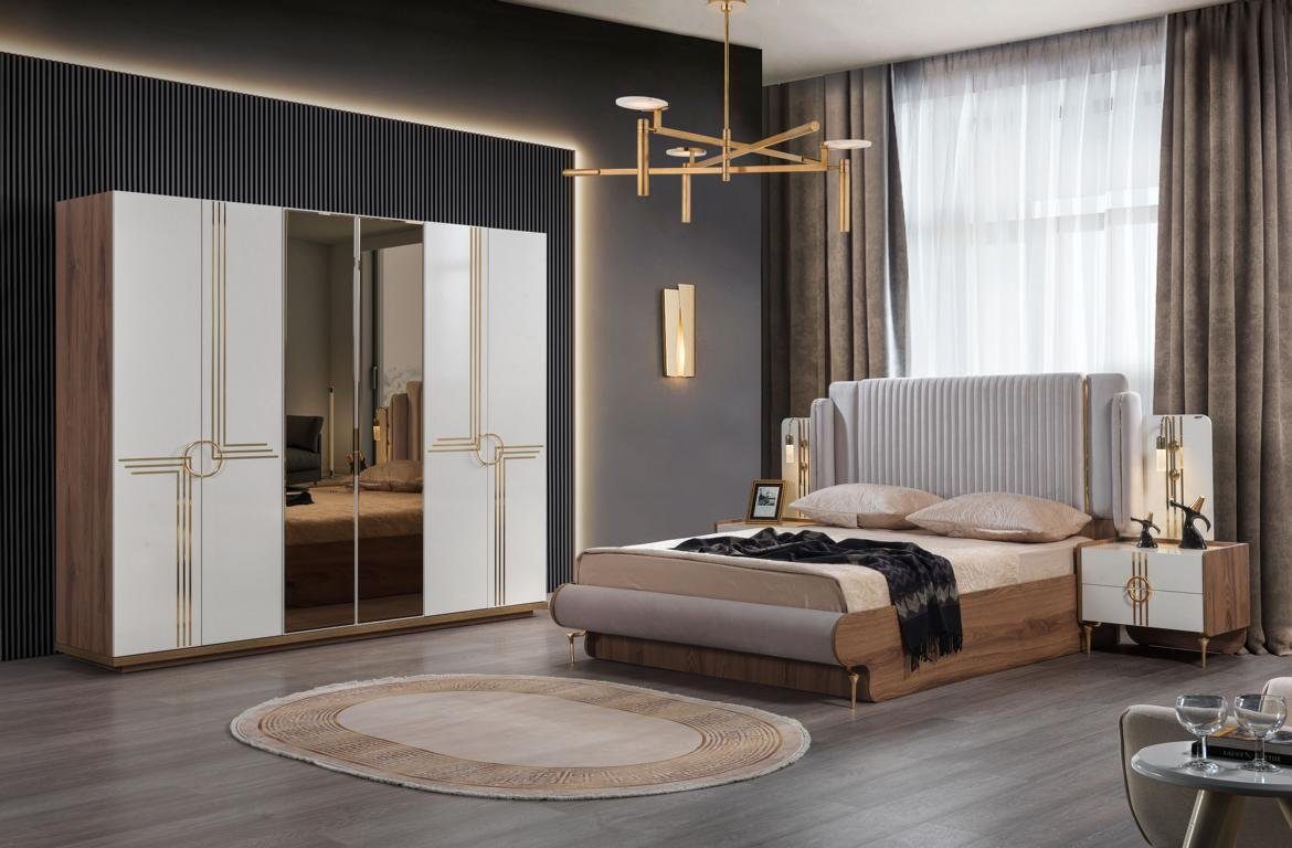Schlafzimmer Kleiderschrank weiß Luxus Design Modern Kleiderschrank Holz Möbel JVmoebel
