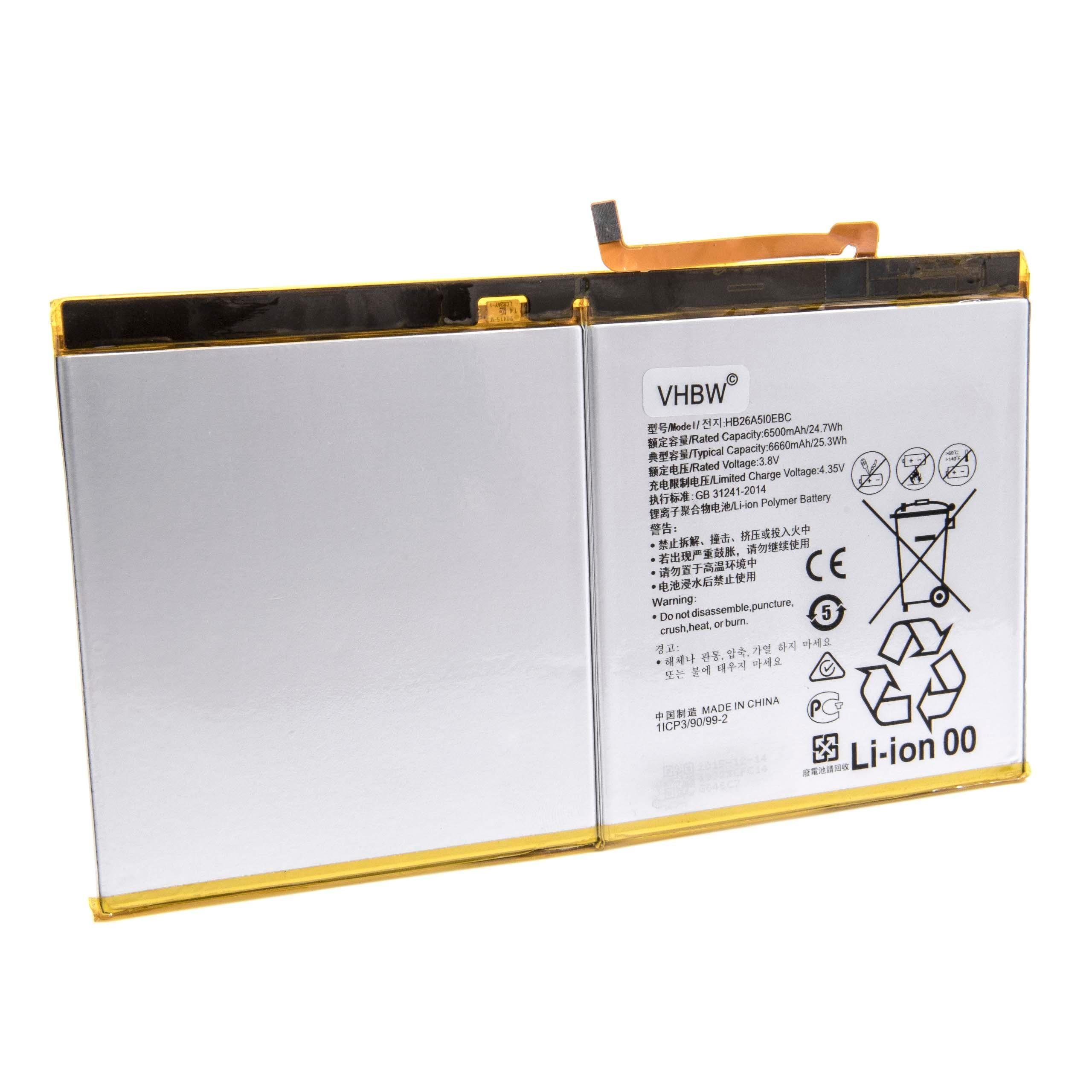 vhbw Akku passend für Huawei Mediapad M2 10.0 Standard Edition WiFi, M2 Tablet-Akku Akku Li-Polymer 6650 mAh (3,8 V, 1 St), Leistungsfähiger Austausch-Akku für Ihren Tablet-Computer