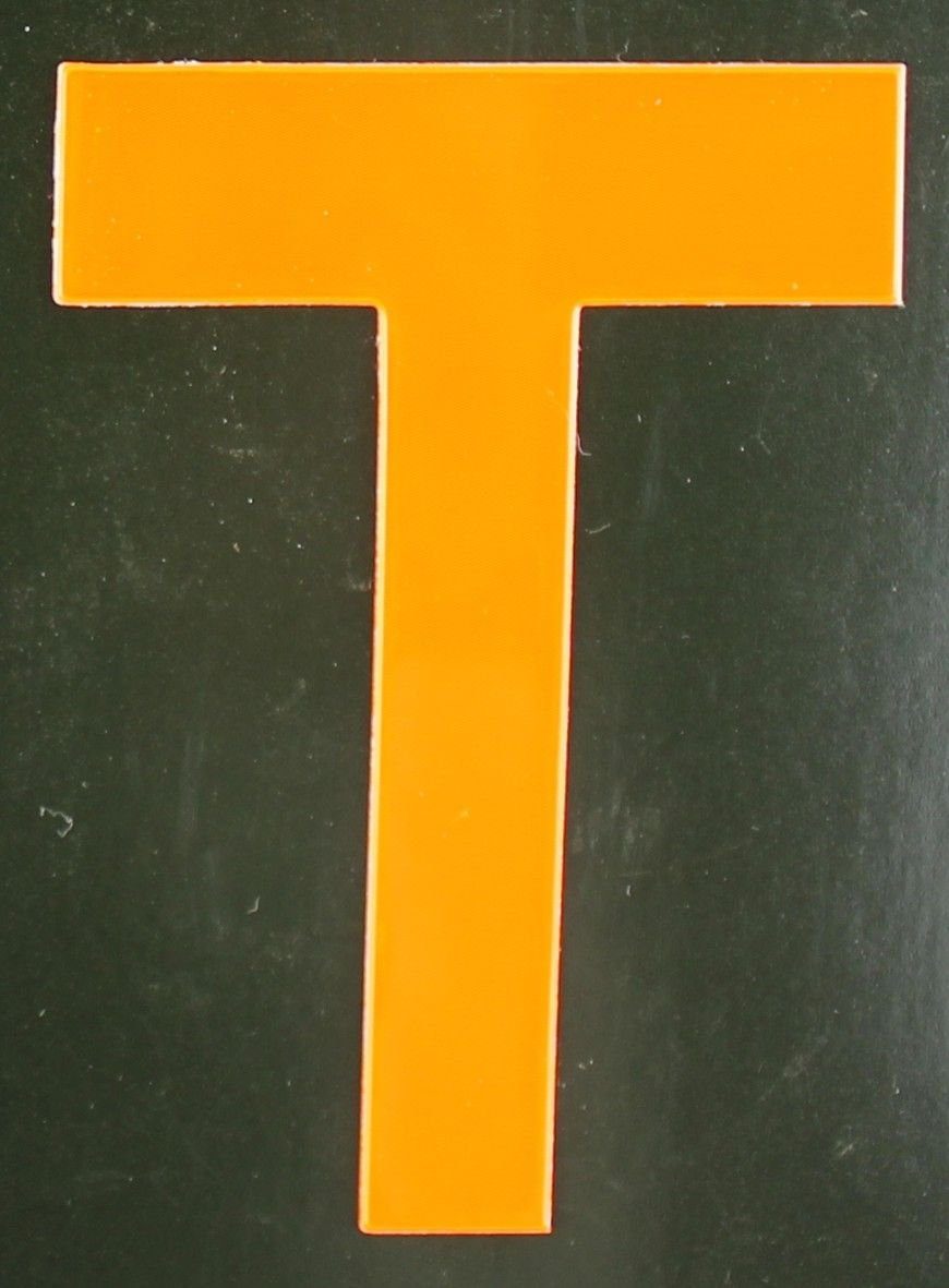 Klebebuchstabe T T Conacord Hausnummer Reflektierender Aco orange