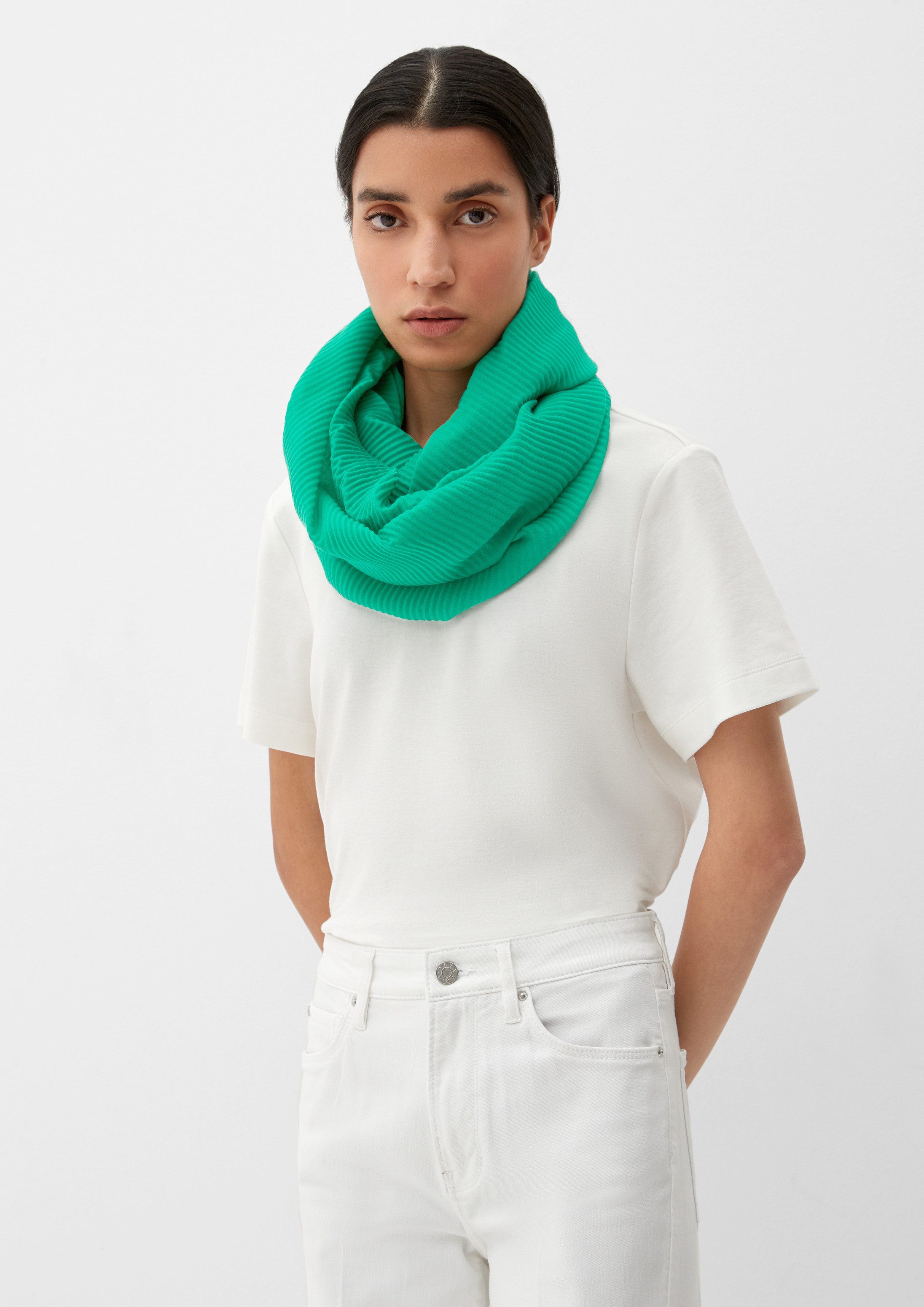 s.Oliver Loop Snood, Loop-Schal mit Plisseefalten