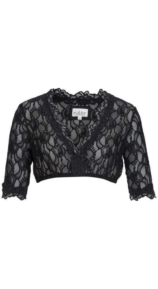 Dirndlbluse Dirndlbluse 3/4 Arm Laura in Schwarz von Nübler