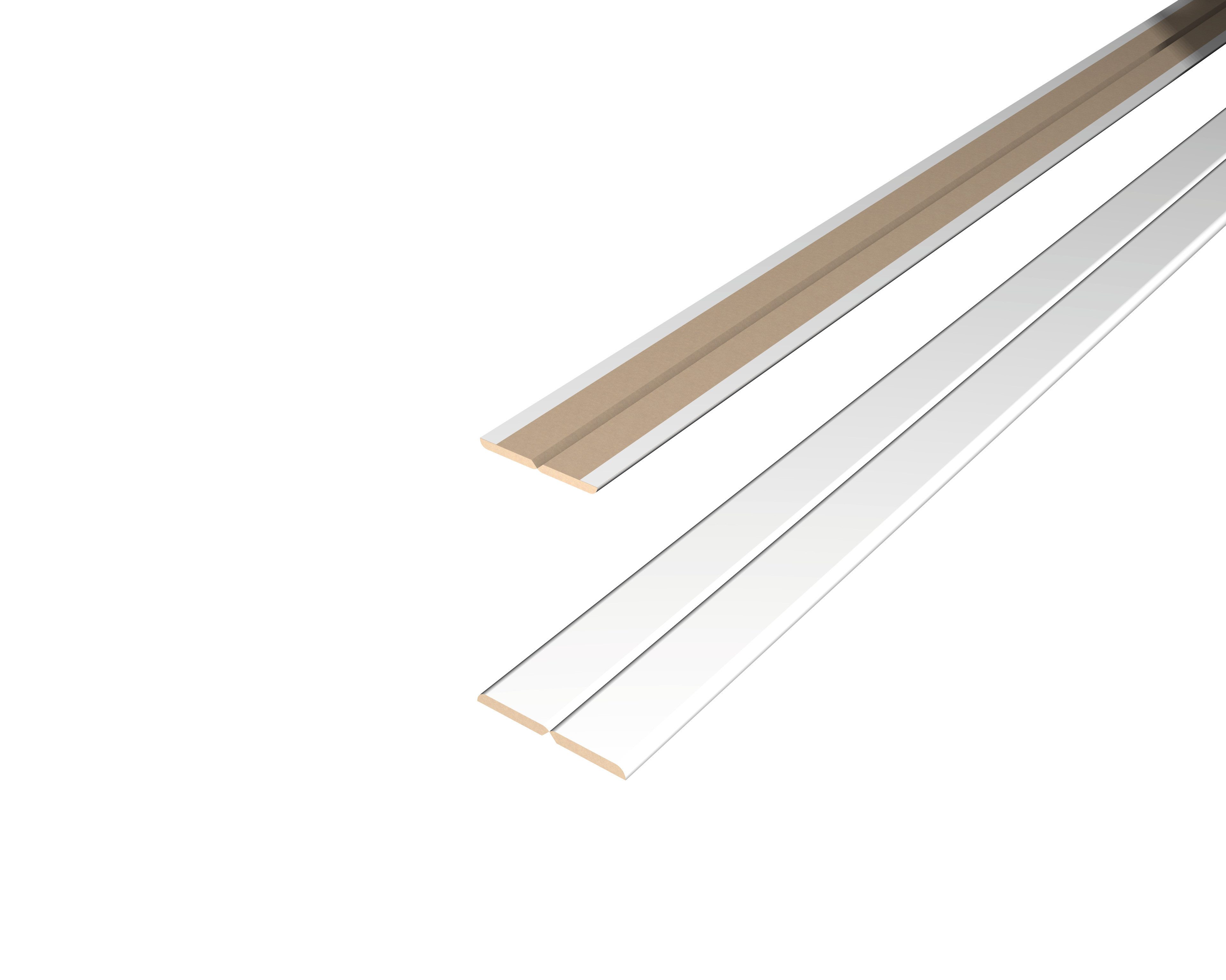 EGGER Abschlussleiste Faltleiste Decowall FL201 weiß, Kleben, Nageln, 1-St., 2400 x 22 x 22mm