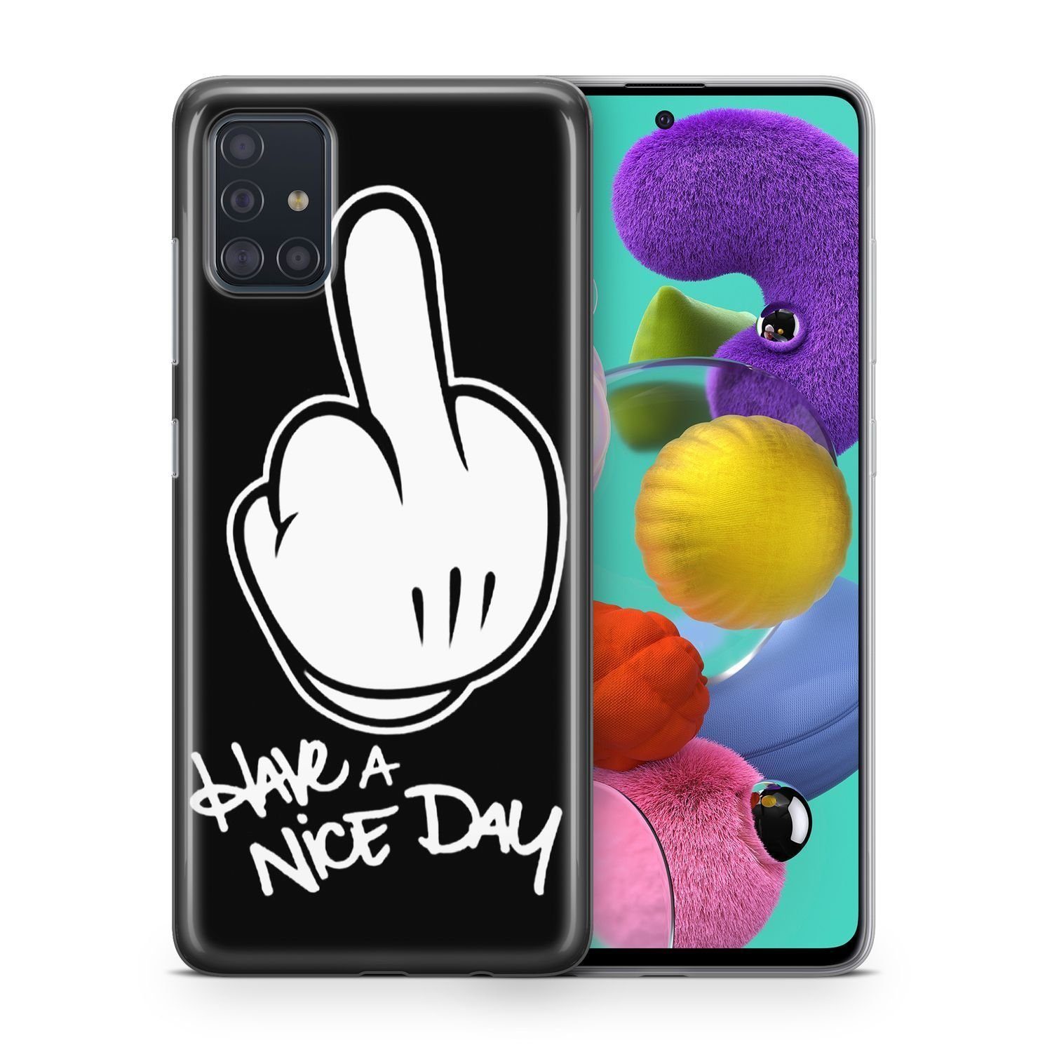 König Design Handyhülle, Schutzhülle für Samsung Galaxy A7 (2018) Motiv Handy  Hülle Silikon Tasche Case Cover Cannabis