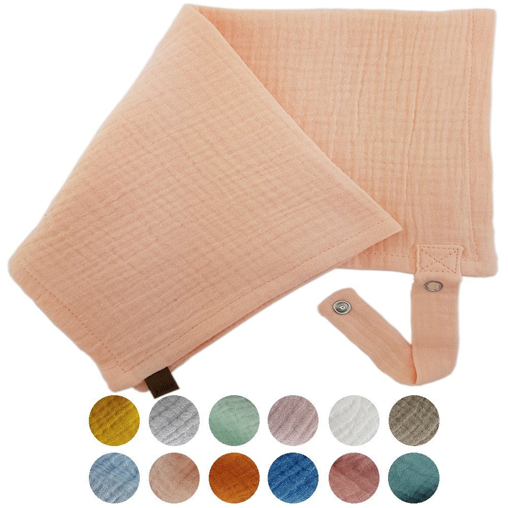 JOLLAA Nuckeltuch Schnullertuch mit Schnullerband (Druckknopf)