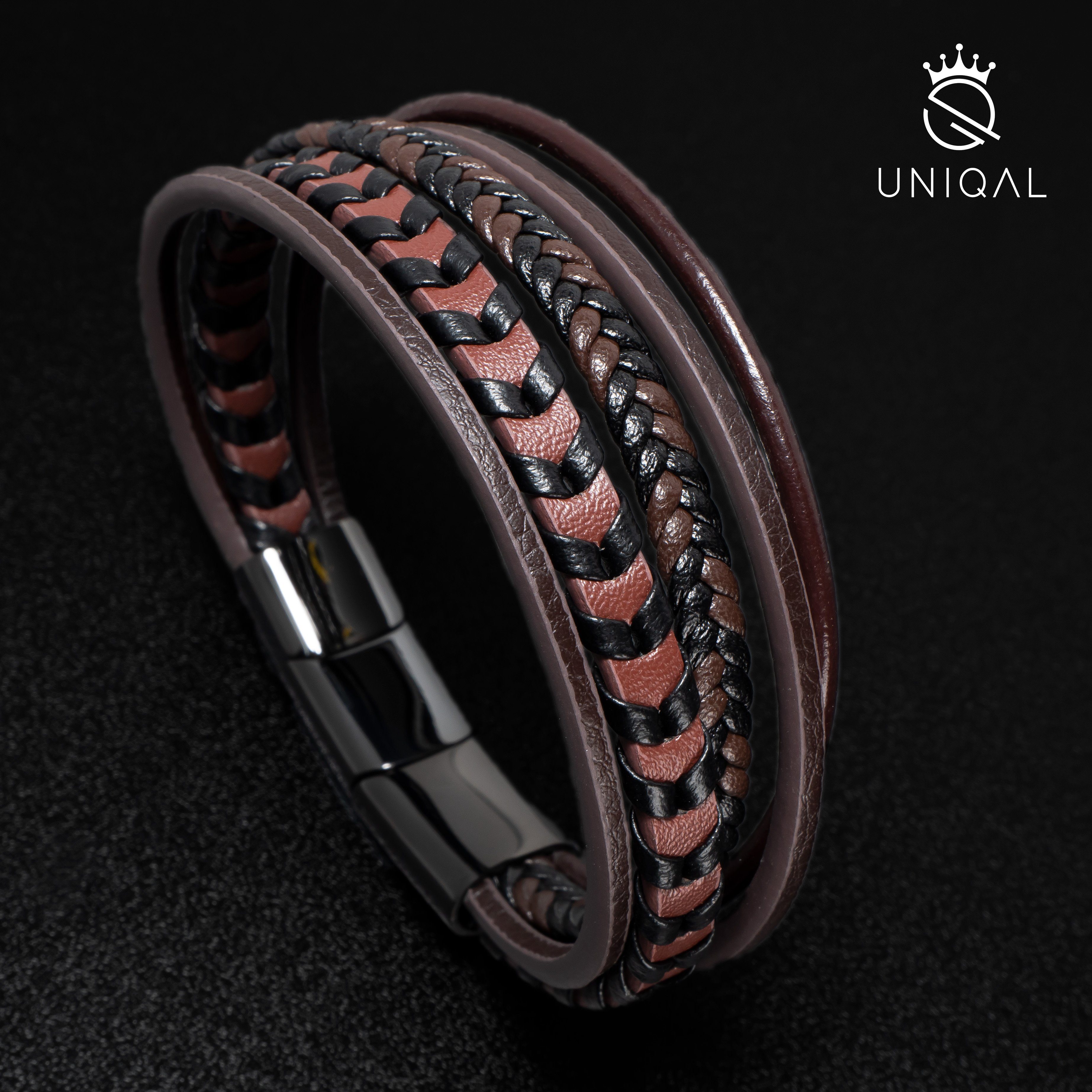 UNIQAL.de Lederarmband Lederarmband Herren "ARMARA" geflochten brown black günstig online kaufen