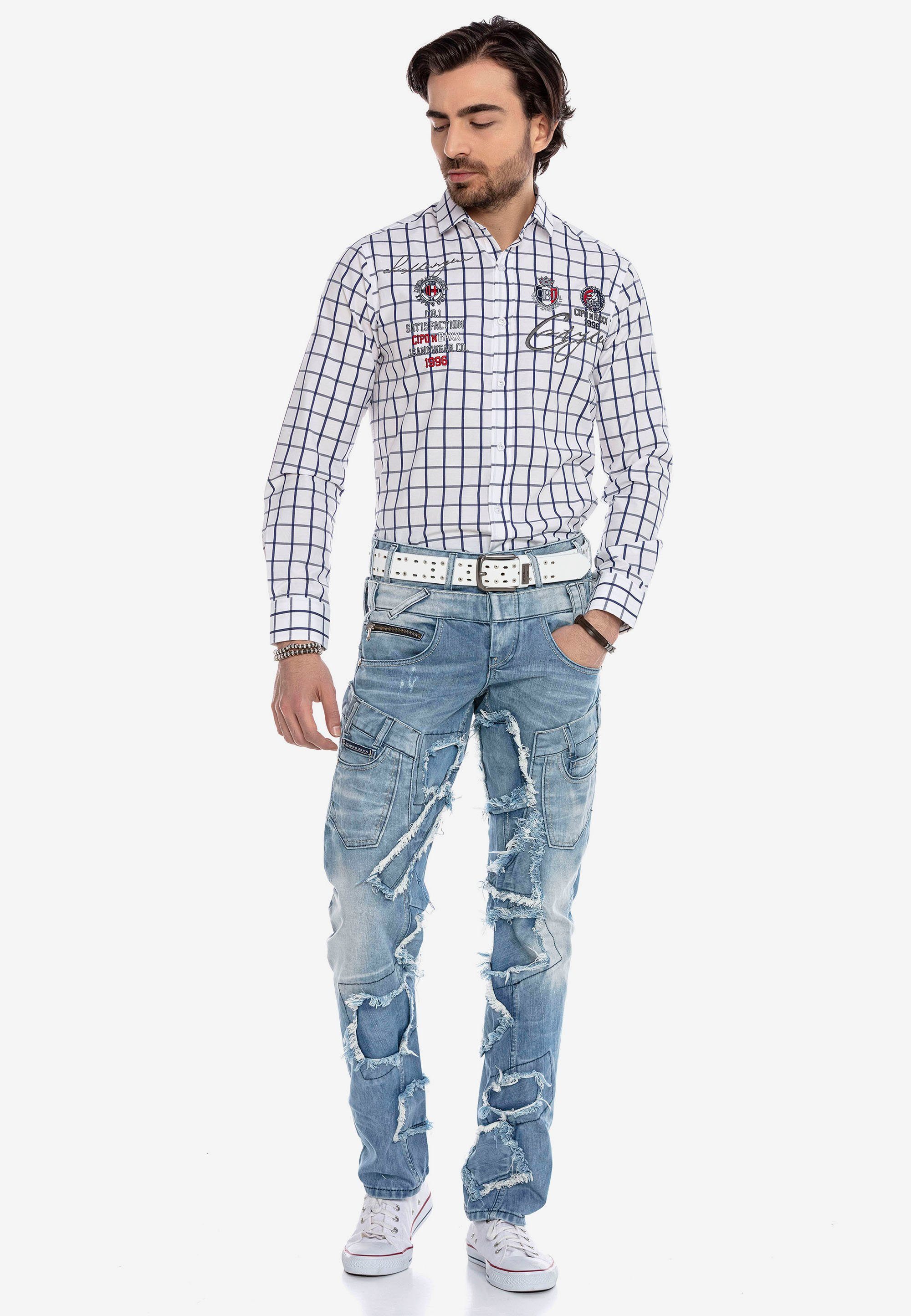 im Patchwork-Design Baxx & trendigen Cipo Jeans Bequeme