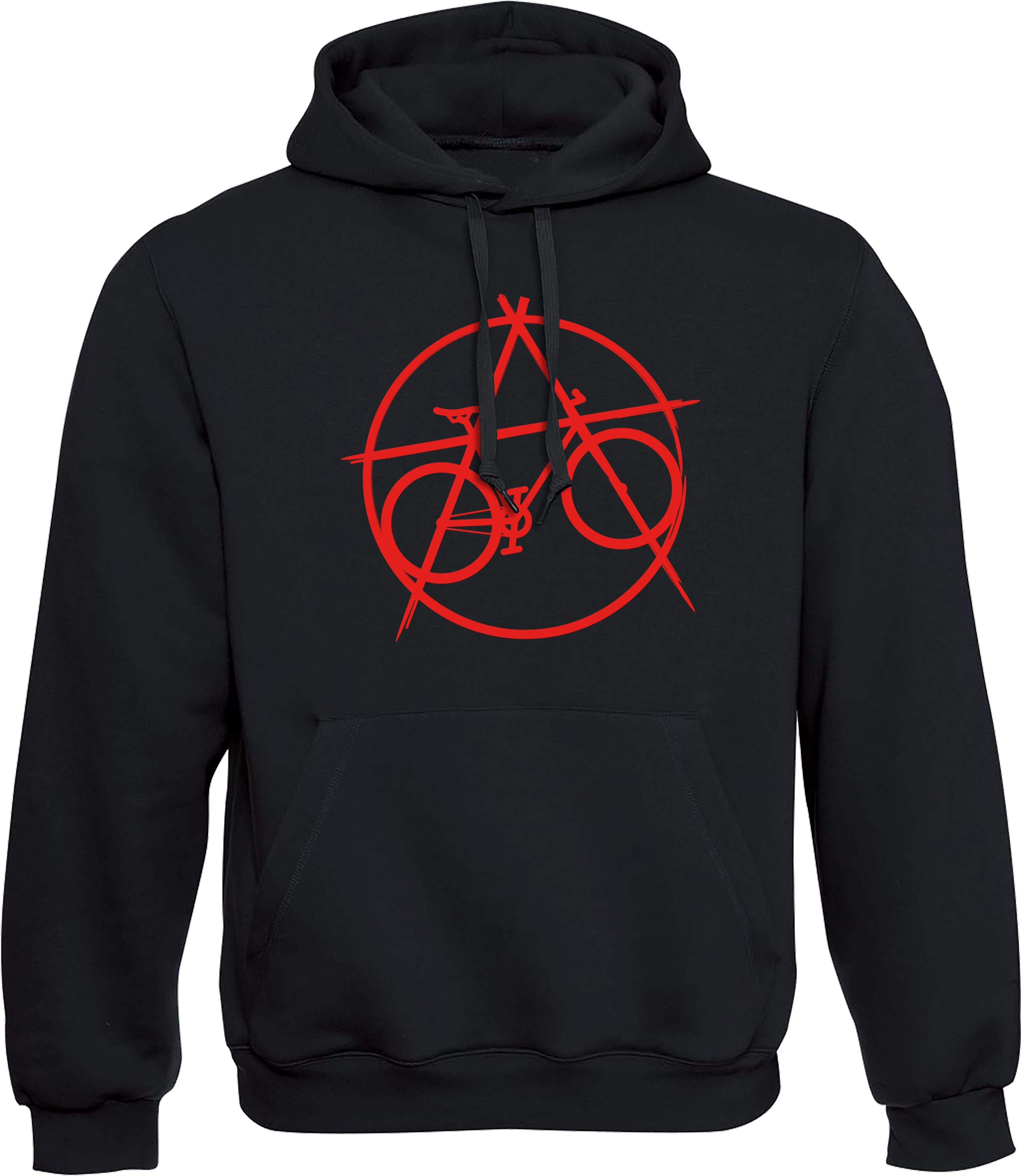 Baddery Kapuzenpullover Fahrrad Hoodie: "Anarchy Bike" - Pullover Herren, hochwertiger Siebdruck, auch Übergrößen